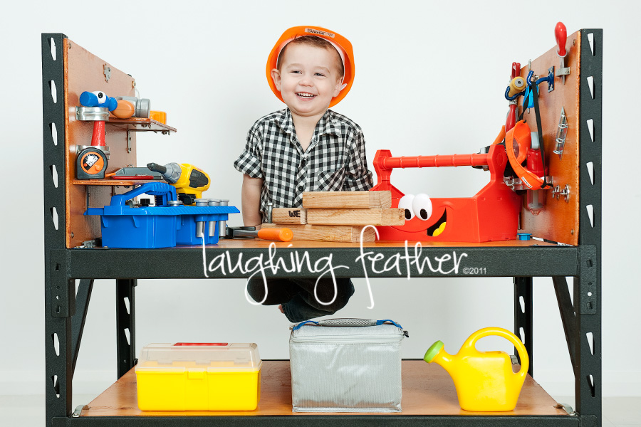 2 year old boy toy workbench and safety helmut