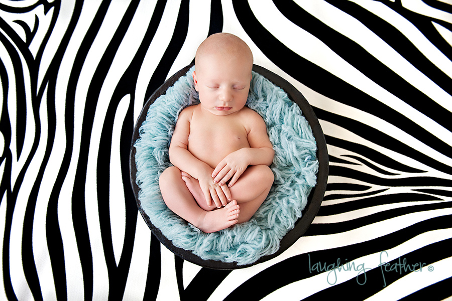 baby boy on Zebra Skin Mat