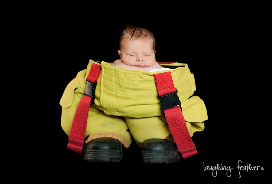 Baby in Firemans Pants